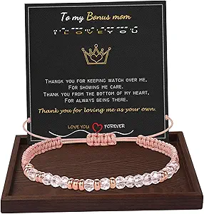 Btysun Morse Code Bracelets for Women Christmas Gift Stocking Stuffers for Teens Pink Braided Bracelets Inspirational Best Friend Birthday Gifts for Her High School Graduation Gifts for Her 2025 Mom Bracelet Jewelry