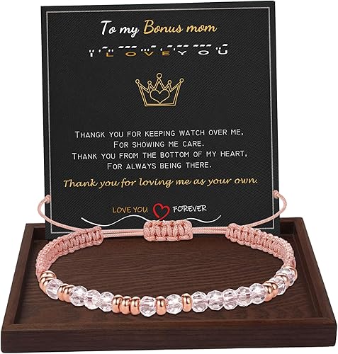 Btysun Morse Code Bracelets for Women Christmas Gift Stocking Stuffers for Teens Pink Braided Bracelets Inspirational Best Friend Birthday Gifts for Her High School Graduation Gifts for Her 2025 Mom Bracelet Jewelry