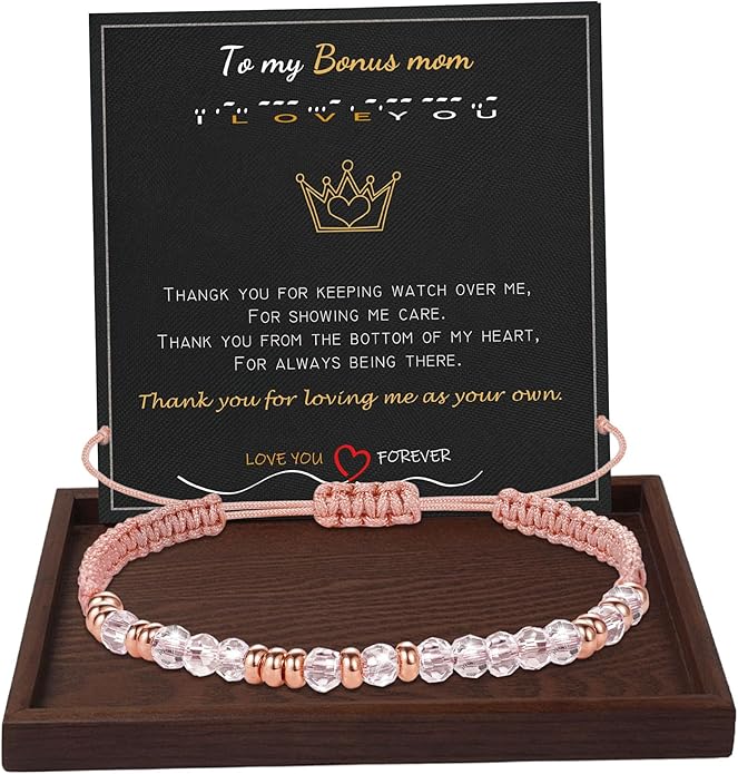 Btysun Morse Code Bracelets for Women Christmas Gift Stocking Stuffers for Teens Pink Braided Bracelets Inspirational Best Friend Birthday Gifts for Her High School Graduation Gifts for Her 2025 Mom Bracelet Jewelry