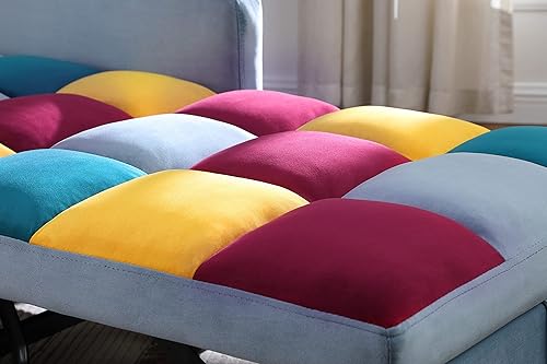 Miniatura 8 de Silla de cama multifuncional convertible de terciopelo ajustable individual extraíble con lumbar para estudio, apartamento, dormitorio, oficina,