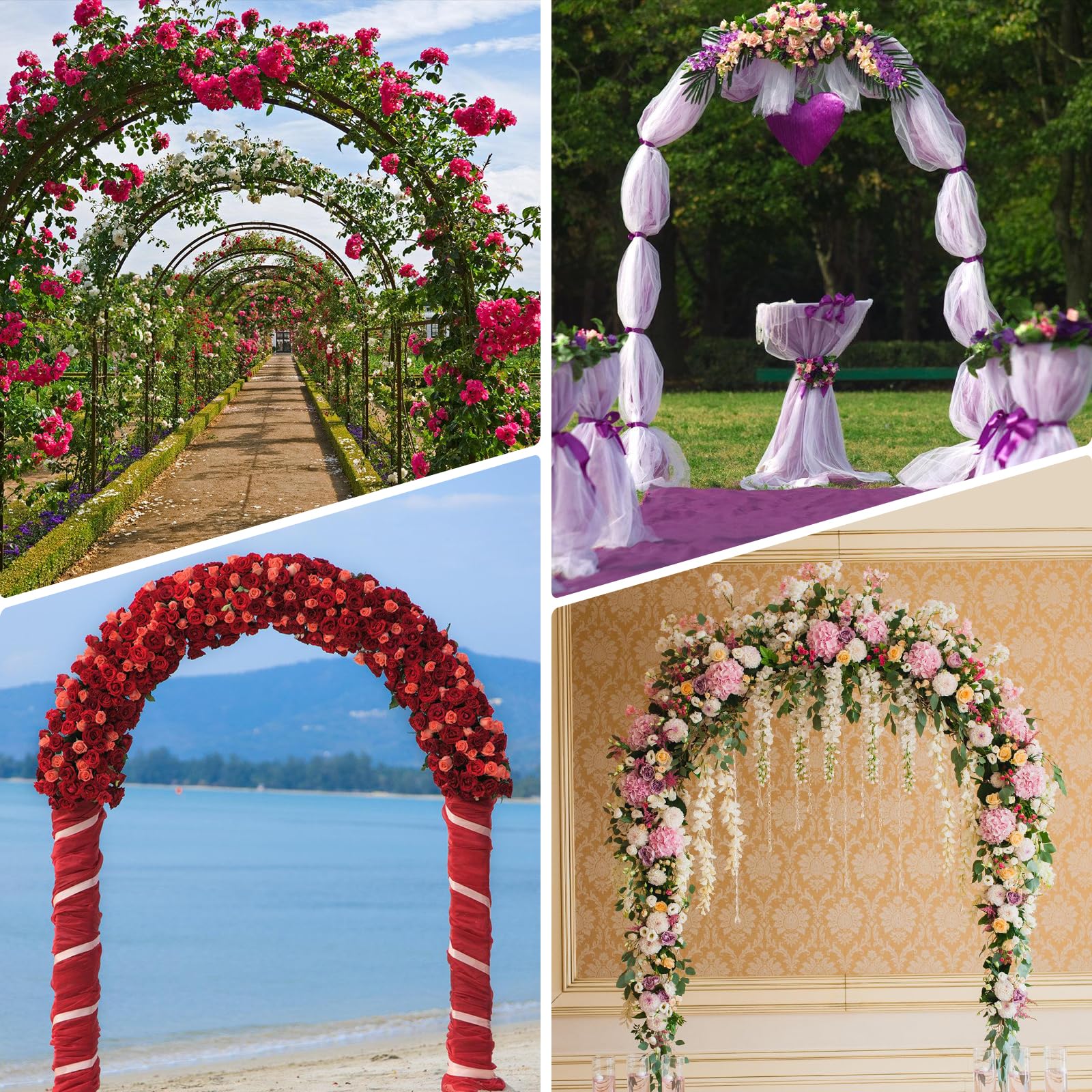 Arco Boda Exterior Arco De Jardín Metálico - Acero Galvanizado, 2 Tamaños,  Ideal Para Plantas Y Bodas Cenador Jardín Bodas Eventos, image size:1600x1600