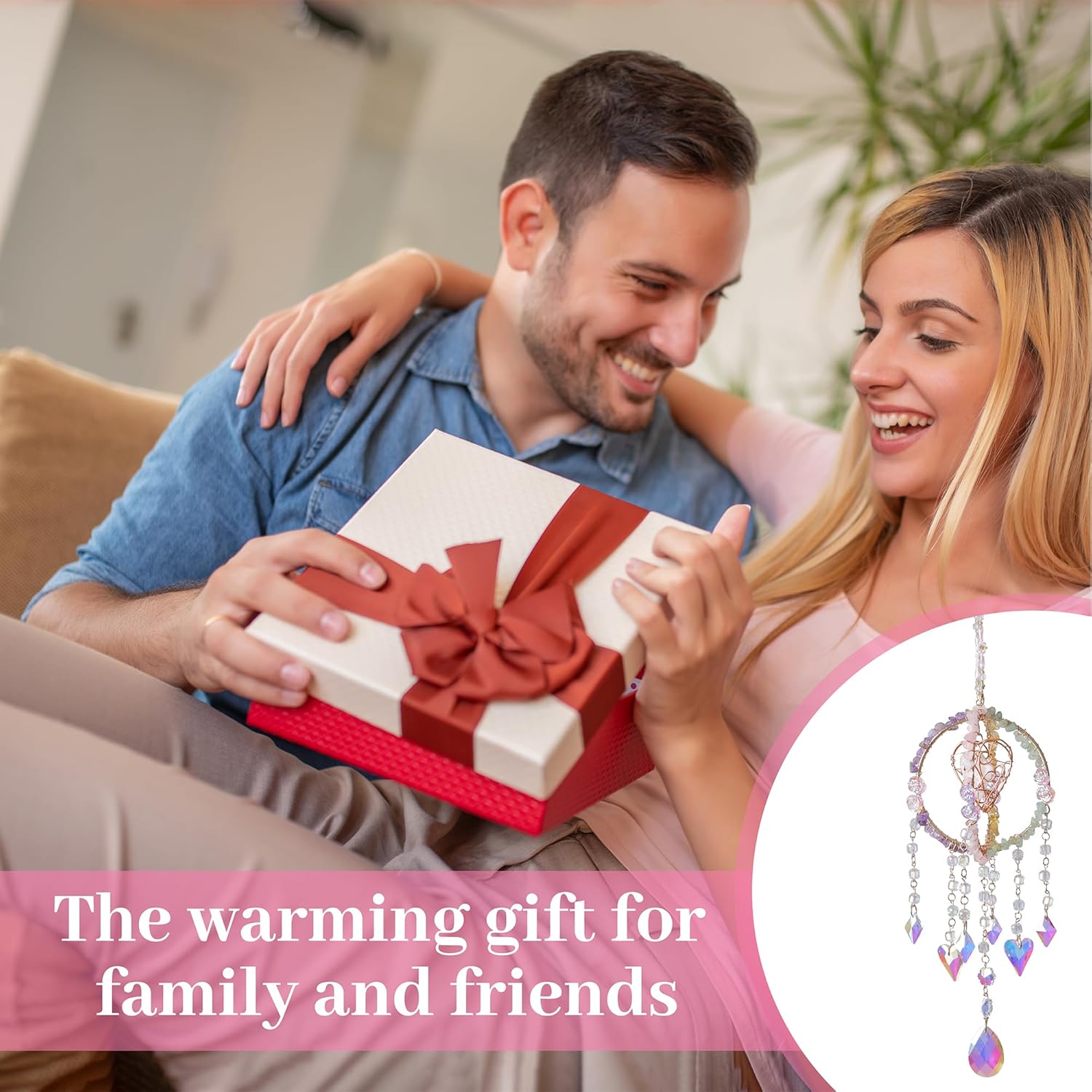 Crystal Suncatcher - Window Hanging Ornaments Sun Catchers with Healing Amethyst, Natural Stone Handmade Solid Geometric Shape Decor Glass Prisms Rainbow Maker, Home Decor, Blessed Gift - Image 7