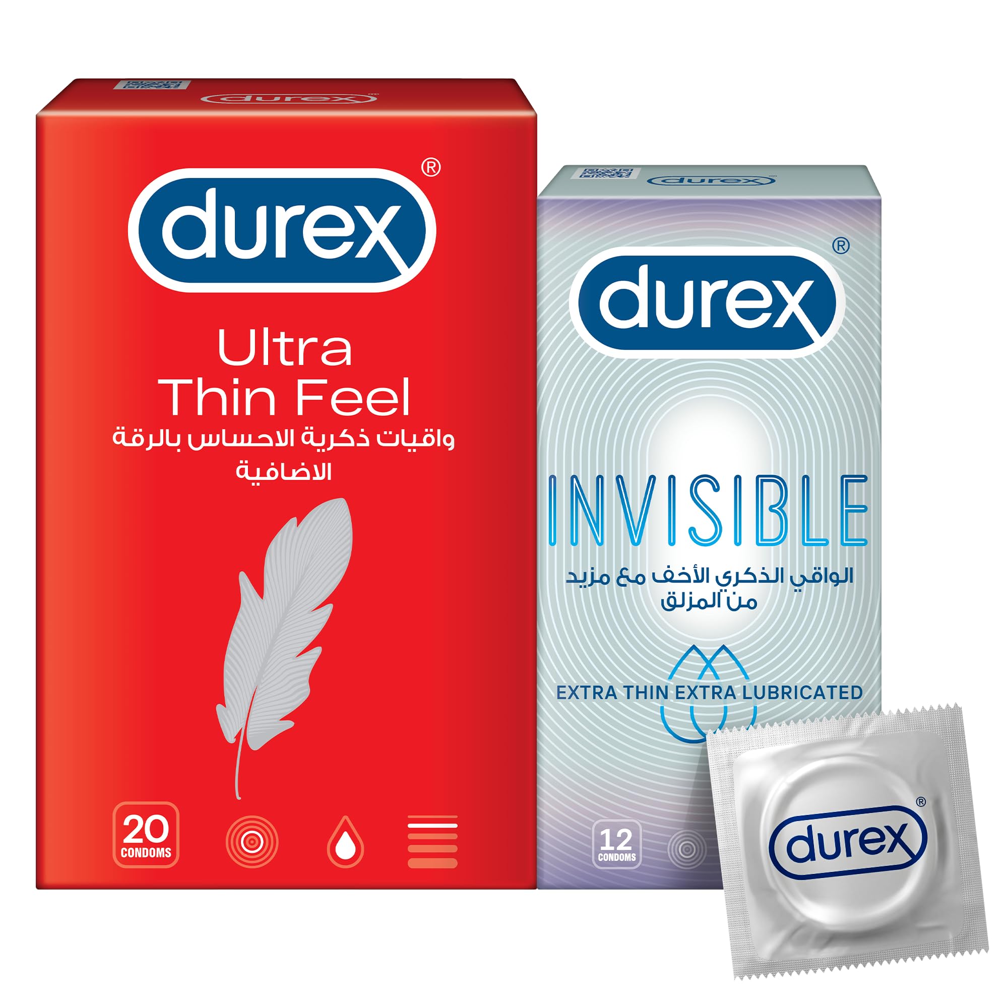 durex invisible extra thin extra lubricated condoms Durex Invisible Extra Thin Lube Condom 12 PC main image 1