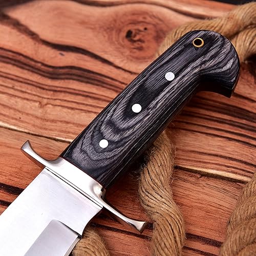 Miniatura 5 de REG-109 Cuchillo Bowie hecho a mano de acero D2 de 15.25 pulgadas, mango de madera maciza
