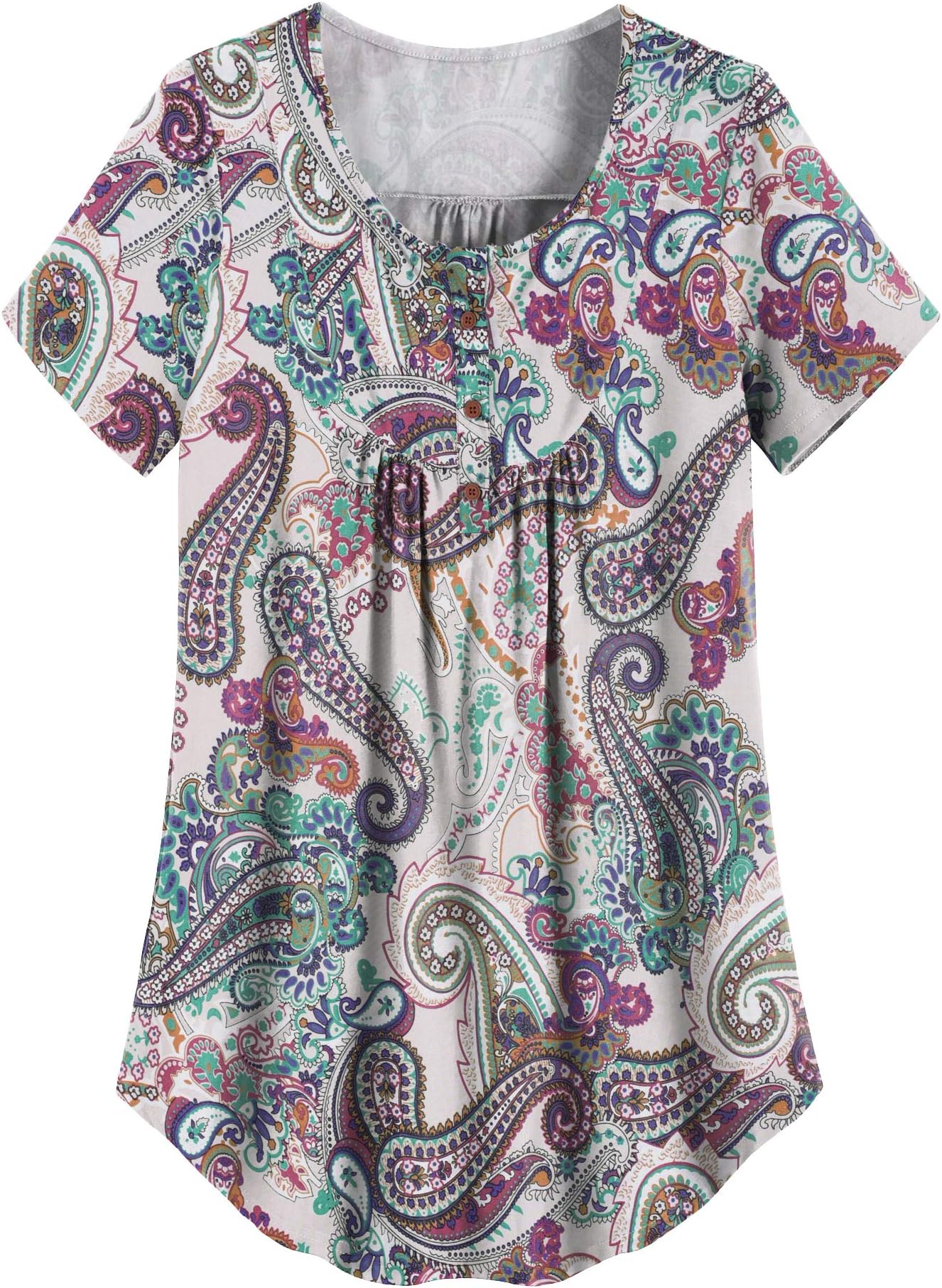 Women's Plus Size Sleepwear Top Button Tunic Shirt
