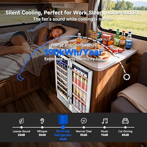 Miniatura 3 de BODEGA COOLER - Enfriador de bar trasero con 2 puertas de vidrio, refrigerador de bebidas debajo del mostrador de 76 cm, refrigerador comercial de