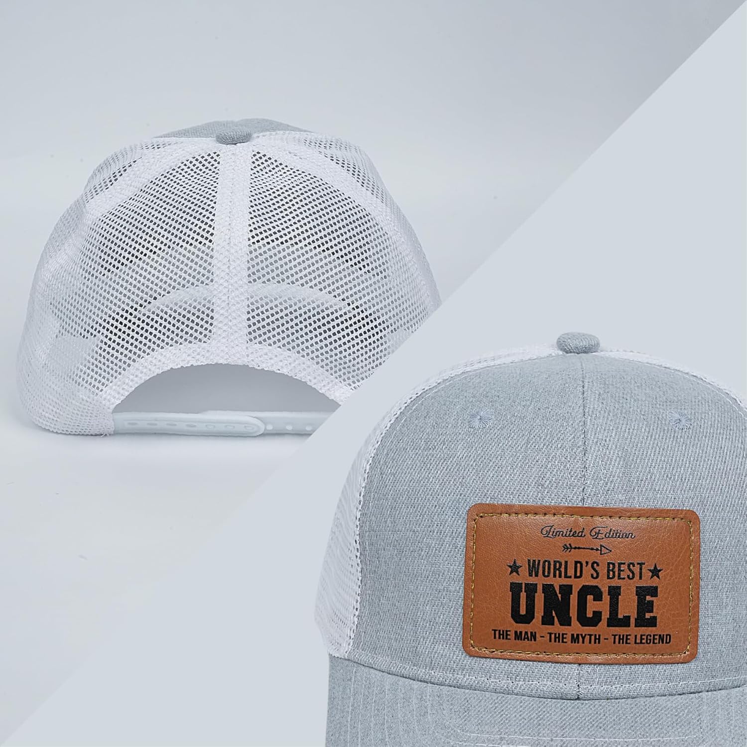 Men's Hat Gifts - Men's Cap Gifts for Father's Day Christmas Birthday Gifts Trucker Hat Leather Pattern Baseball Cap - Image 6