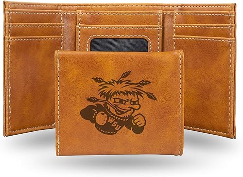 Vista 49 de Rico Industries NCAA - Cartera triple grabada con láser y tres pliegues grabada con láser, accesorio para hombre Negro