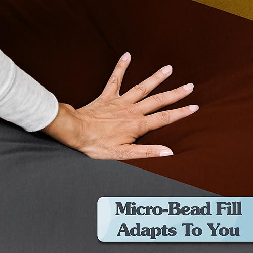 Miniatura 5 de Yogibo Puf corto para adultos, niños y adolescentes con relleno, suave, afelpado, cómodo, sensorial, sofá biplaza, funda lavable, neutro brillante