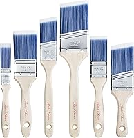 BatesChoice Paint Brushes 6-Pack: Natural Bristles, Treated Wood Handles for Walls, Stain, Furniture & Decks