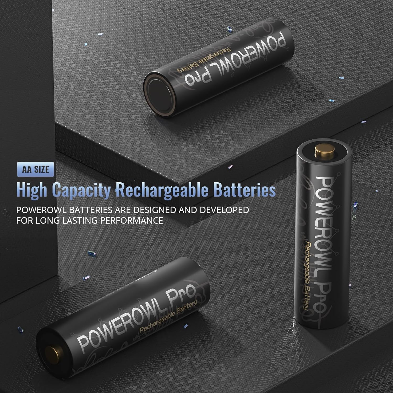 POWEROWL Rechargeable AA Batteries, High Capacity 2800mAh, Premium NiMH Double A Battery -12 Count
