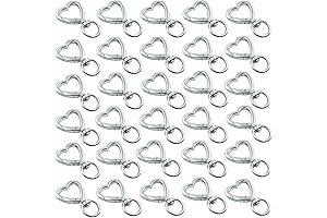30 Pcs Basic Heart Keychain Set In Silver by HAN SHENG