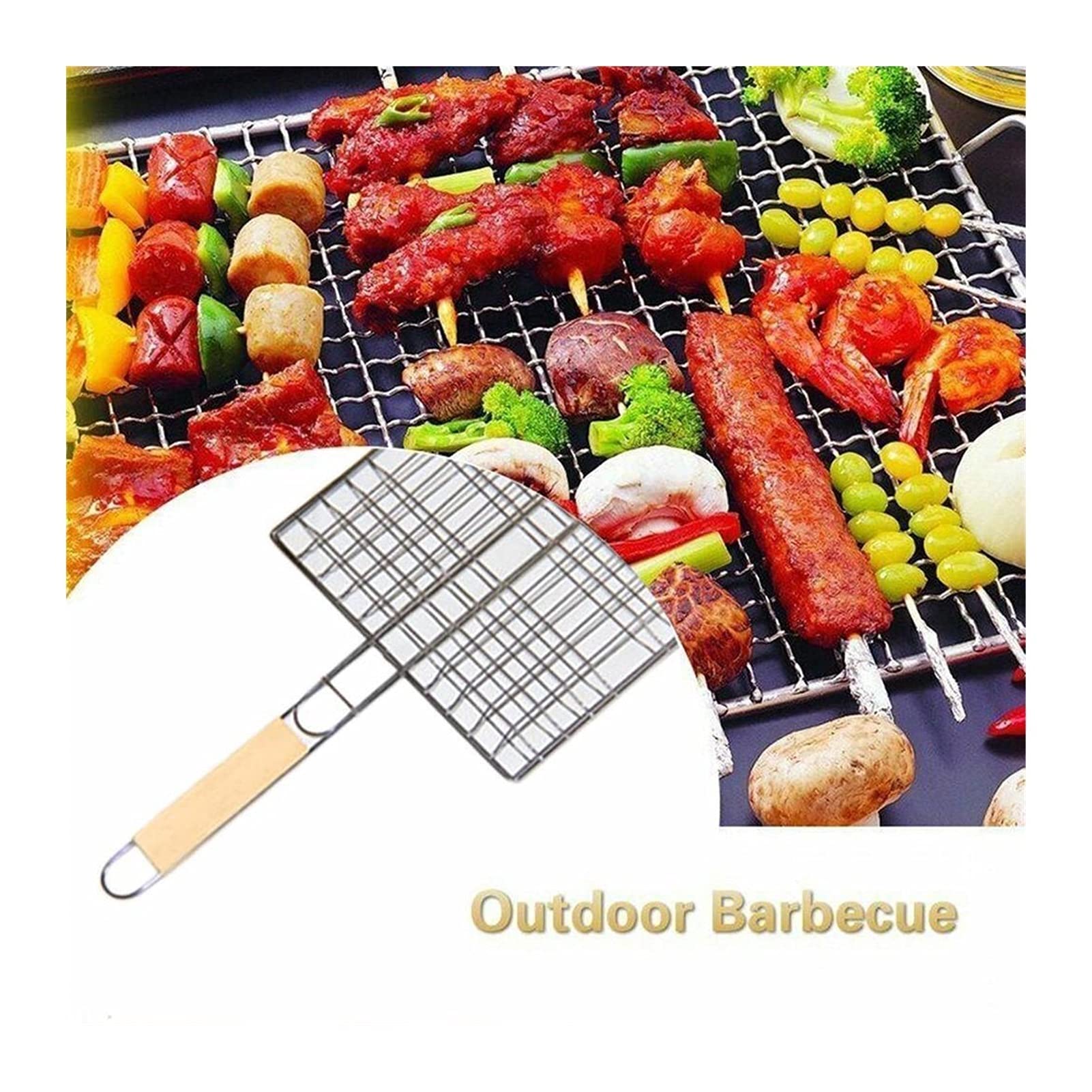 Cestas de parrilla TRIPLE PEQUE AUMENTURA Cesta Metal Manejar Peces Accesorios de Barbacoa Pescado BARBACOA Herramienta de la herramienta de barbacoa al aire libre a la parrilla Parrillas para parrill
