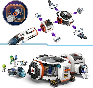 LEGO City Modular Galactic Spaceship Creative Toy Making Set Including Astronaut and Alien Minifigure for Children Ages 60446-7 and Over (717 Pieces)