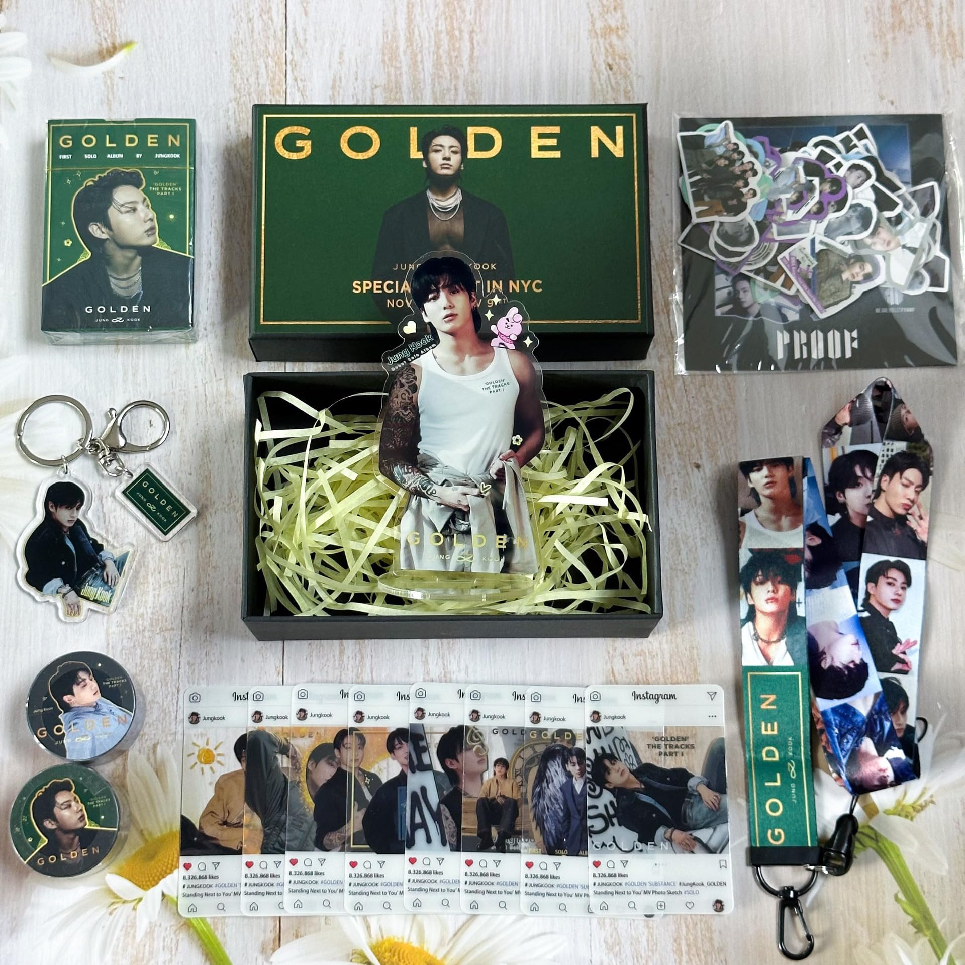 BTS JUNGKOOK Golden Album Merch Gift Box Set 55 PCS Lomo Card, 8