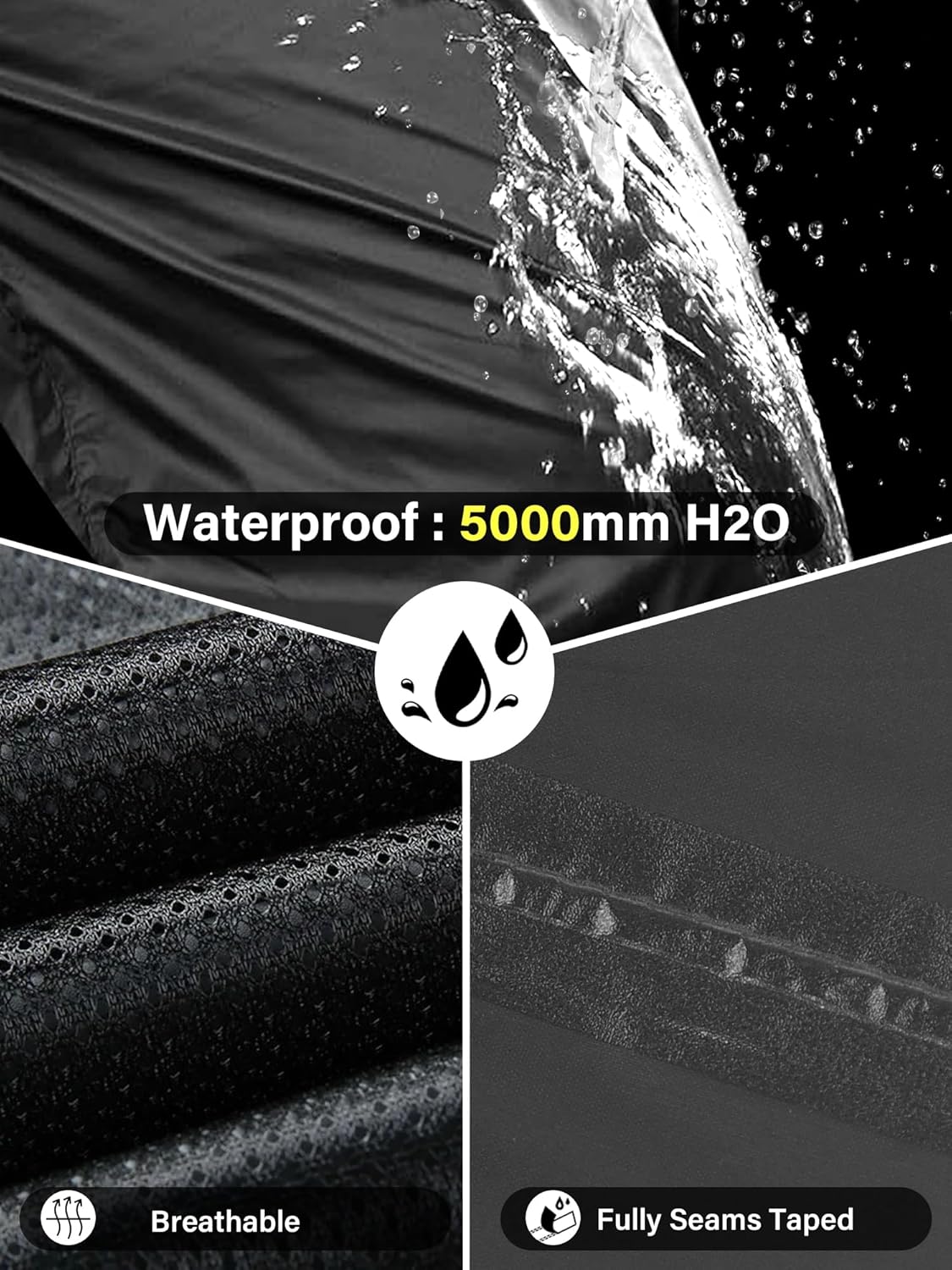 Women's Rain Pants Waterproof Hiking Pants Windproof Lightweight Rain Over Pants for Outdoor Golf Fishing Rainy Day - Image 3