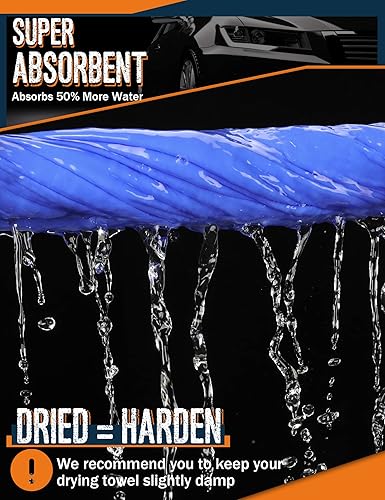 Miniatura 3 de Toalla de gamuza absorbente de alta calidad para secado de automóvil, 26 x 17 pulgadas, grande, reutilizable para vehículos, baño, eliminación