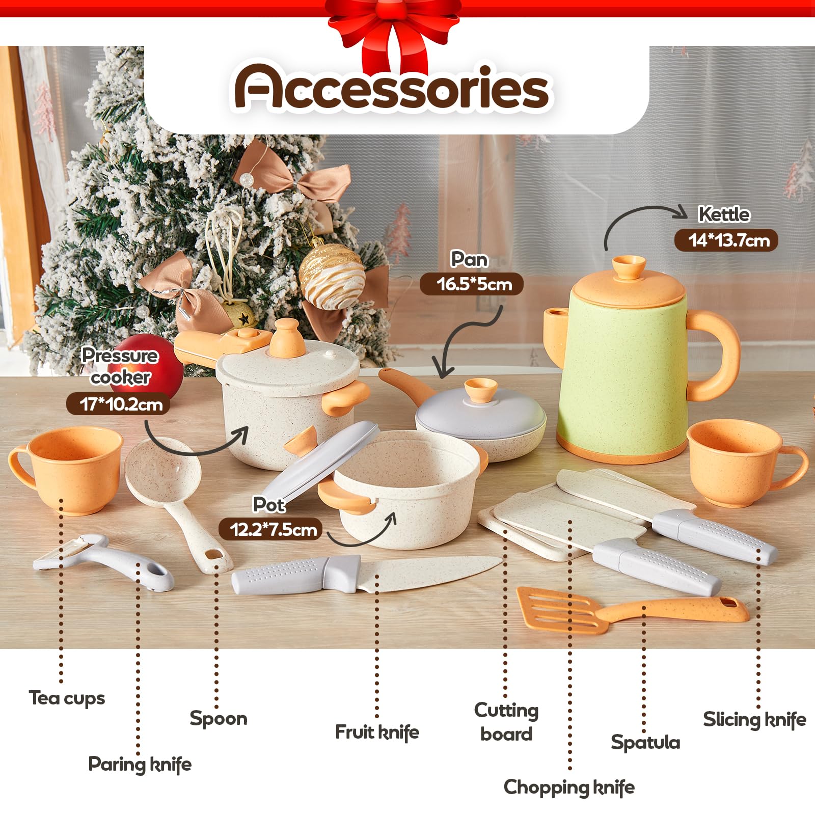 HYAKIDS Set Giocattoli da Cucina per Bambini con Pentole e Padelle, Accessori Cucina Bambina, Chef Giochi di Ruolo 3+ Anni