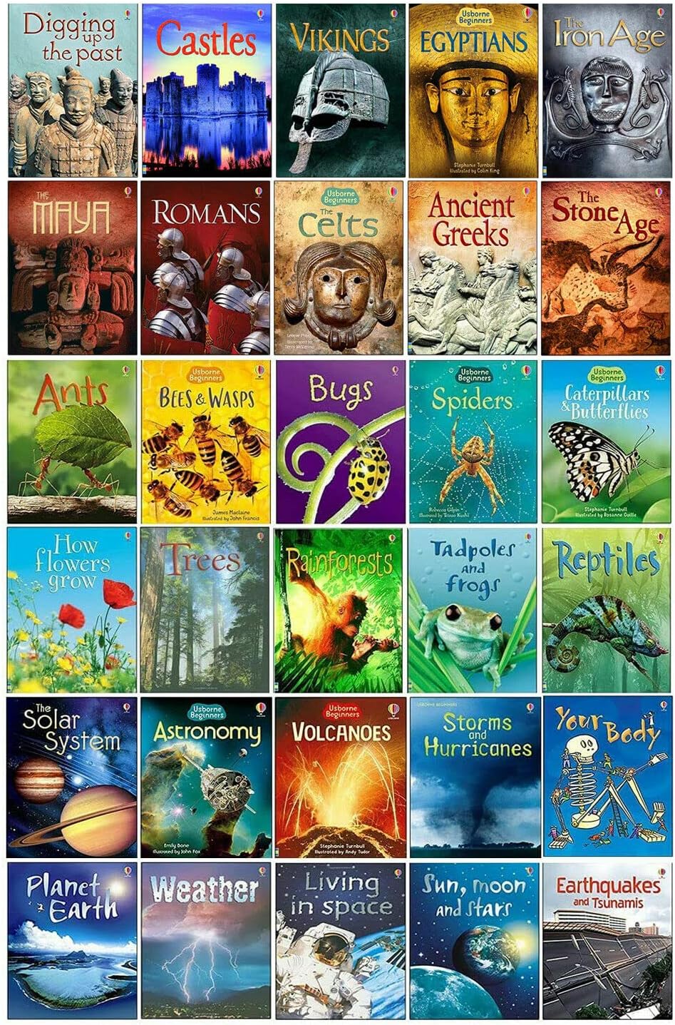 Usborne Beginners History, Nature & Science Collection 30 Books Set