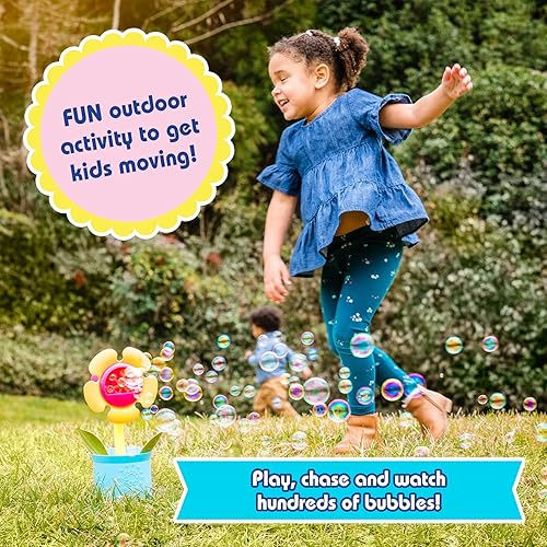 Miniatura 5 de Maxx Bubbles - Maceta de 14 pulgadas que incluye solución de burbujas de 4 onzas, 4 varitas y regadera, colección botánica, máquina de burbujas para