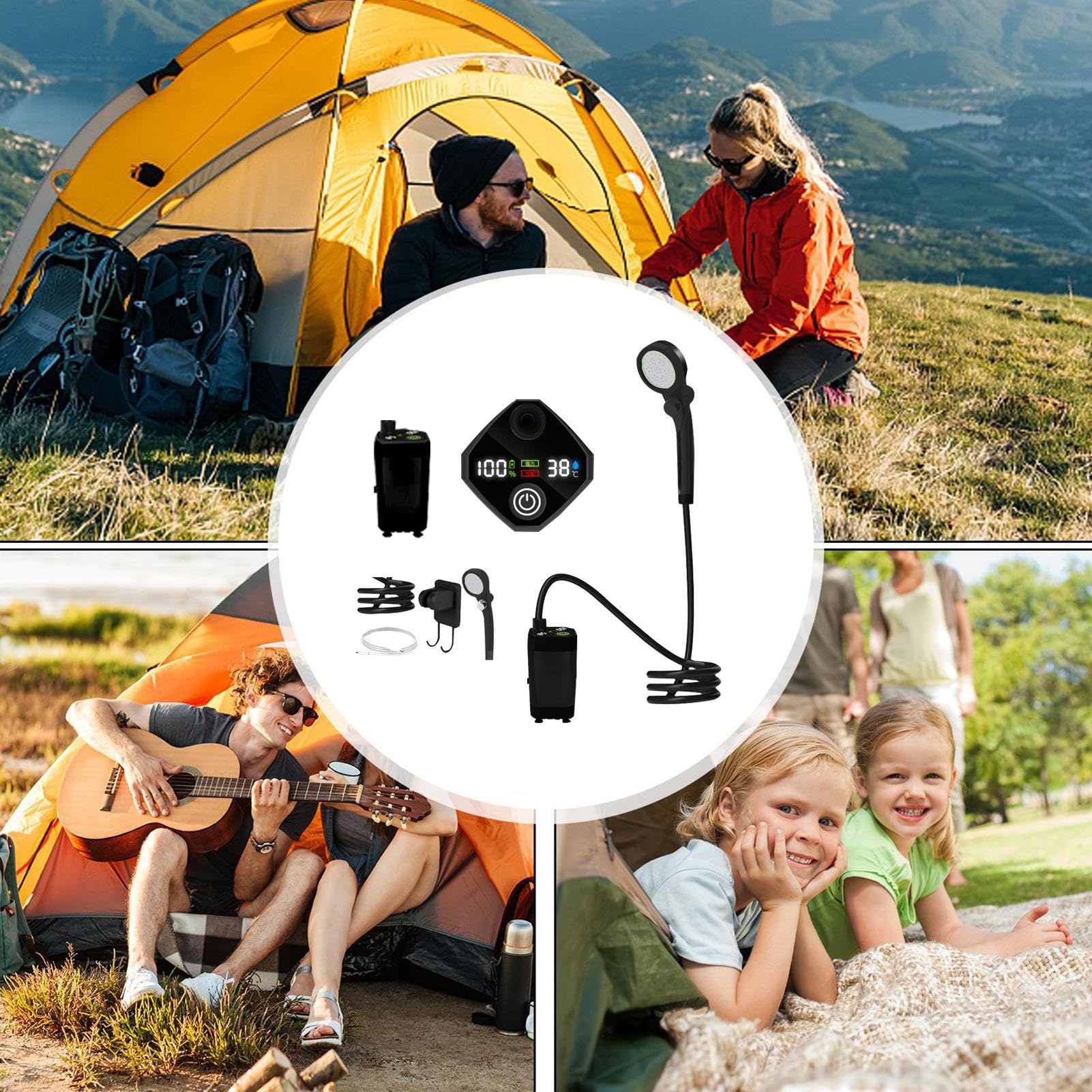 Genérico Ducha Portátil Bomba Recargable Camping Exterior