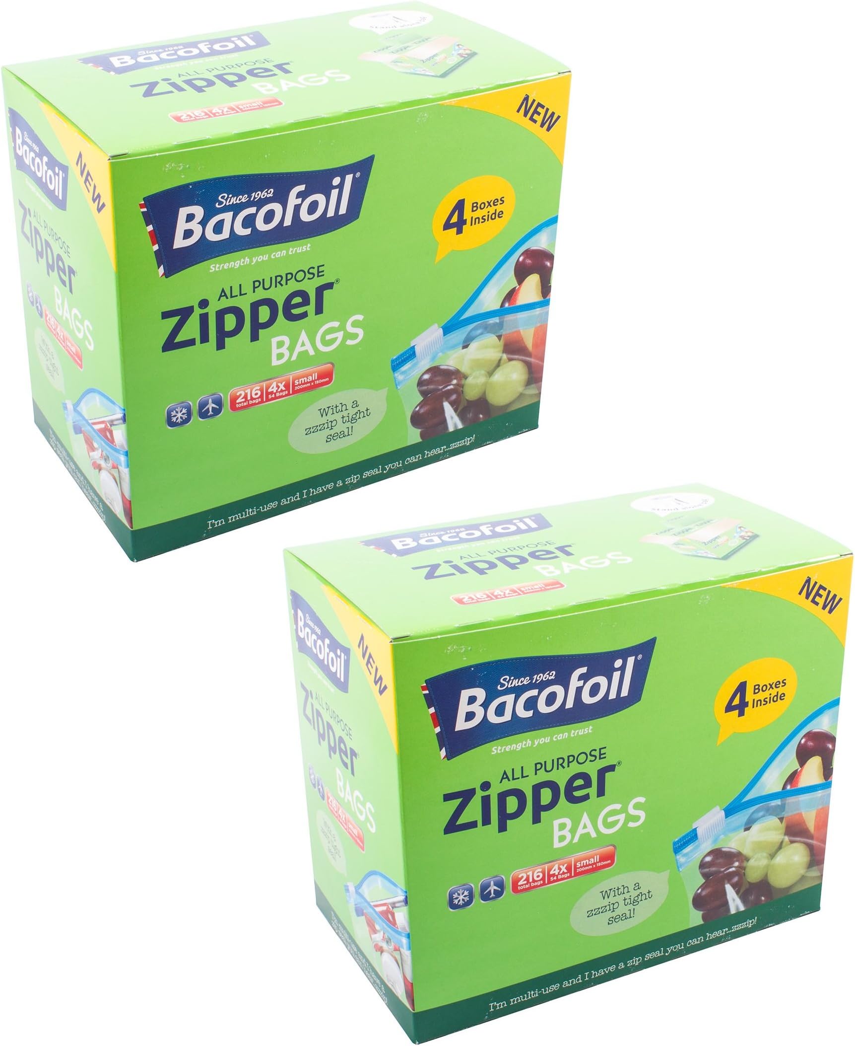 Bacofoil Zipper Bags Pack of 216, 2 of Such Pack