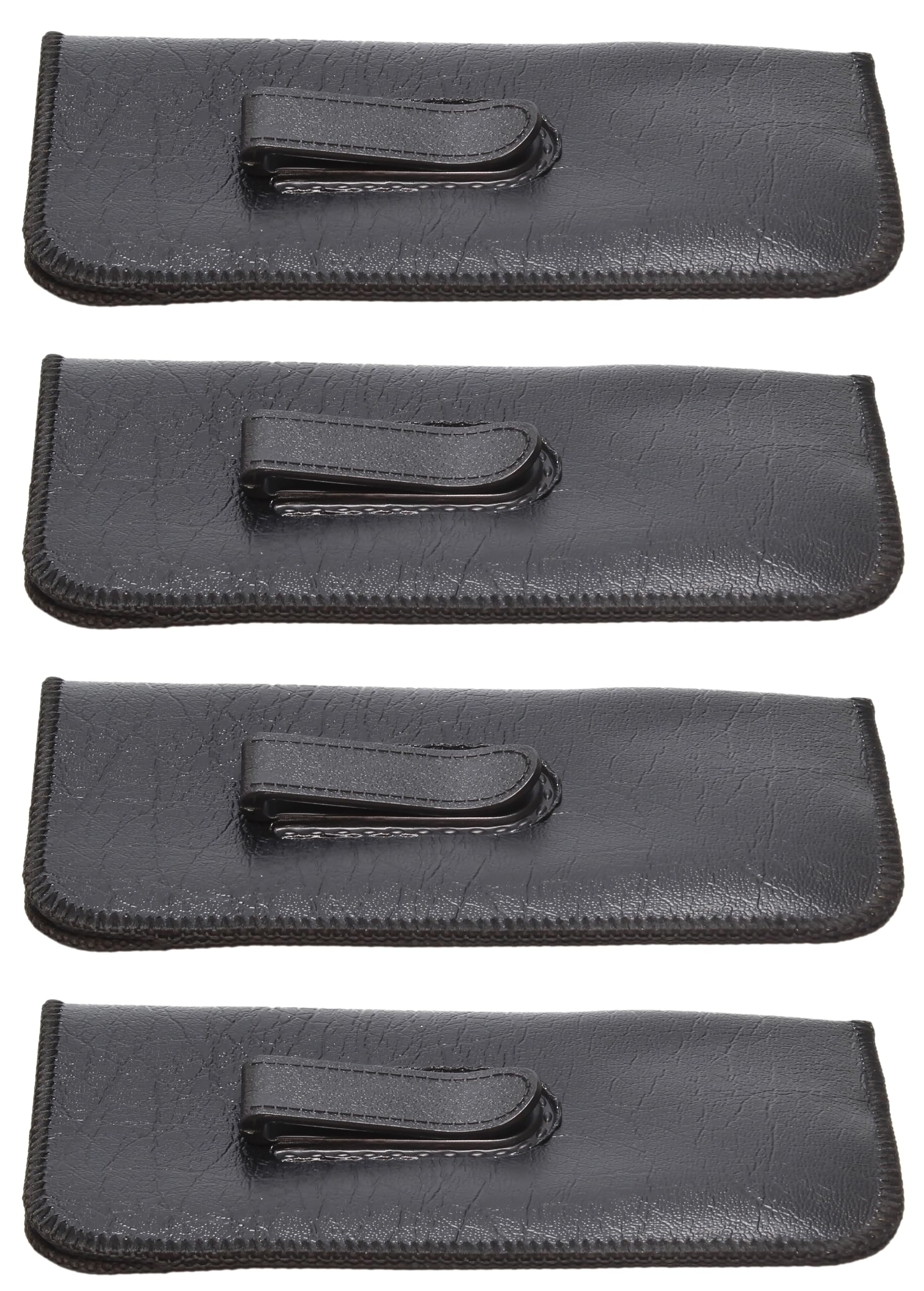 Calabria S-41 Soft Slim Slip In Eyeglass Case w/Pocket Belt Clip PU Leather Mens Womens Glasses Holder Pouch Sleeve Storage