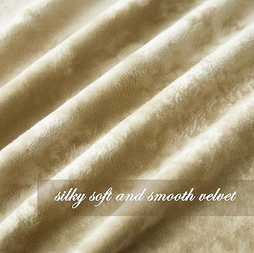 Miniatura 7 de Chezmoi Collection Lux - Juego de 2 paneles de cortinas de terciopelo triturado beige, 72 pulgadas de largo, para oscurecer la habitación, cortinas