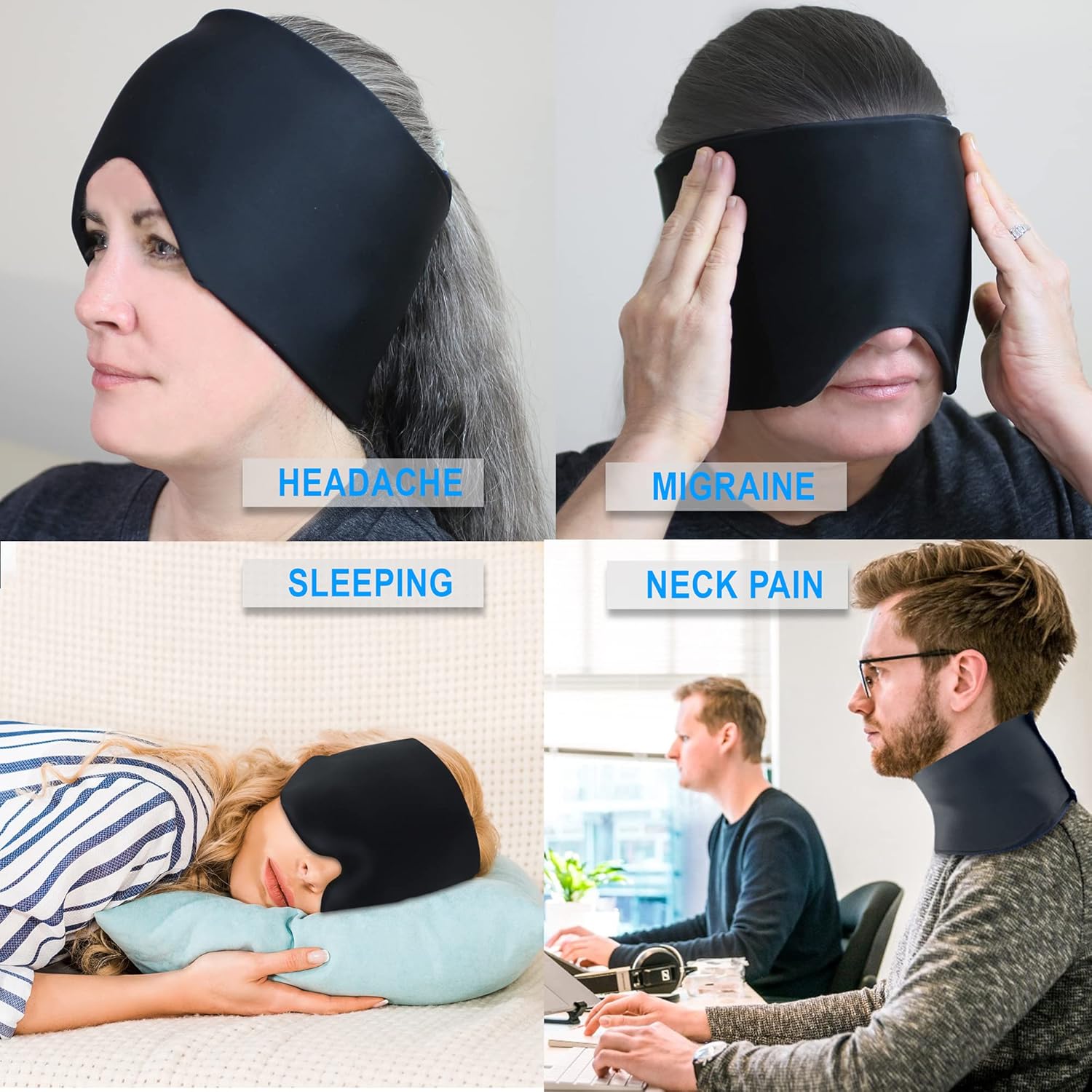 Buy INSTARELIEF Migraine Ice Head Wrap, Form Fitting Gel Headache ice