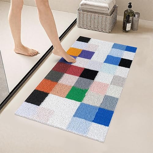 Miniatura 12 de Tapete de ducha antideslizante de secado rápido antideslizante para ducha interior, tapete de PVC suave para pies, tapete de baño extra grande para