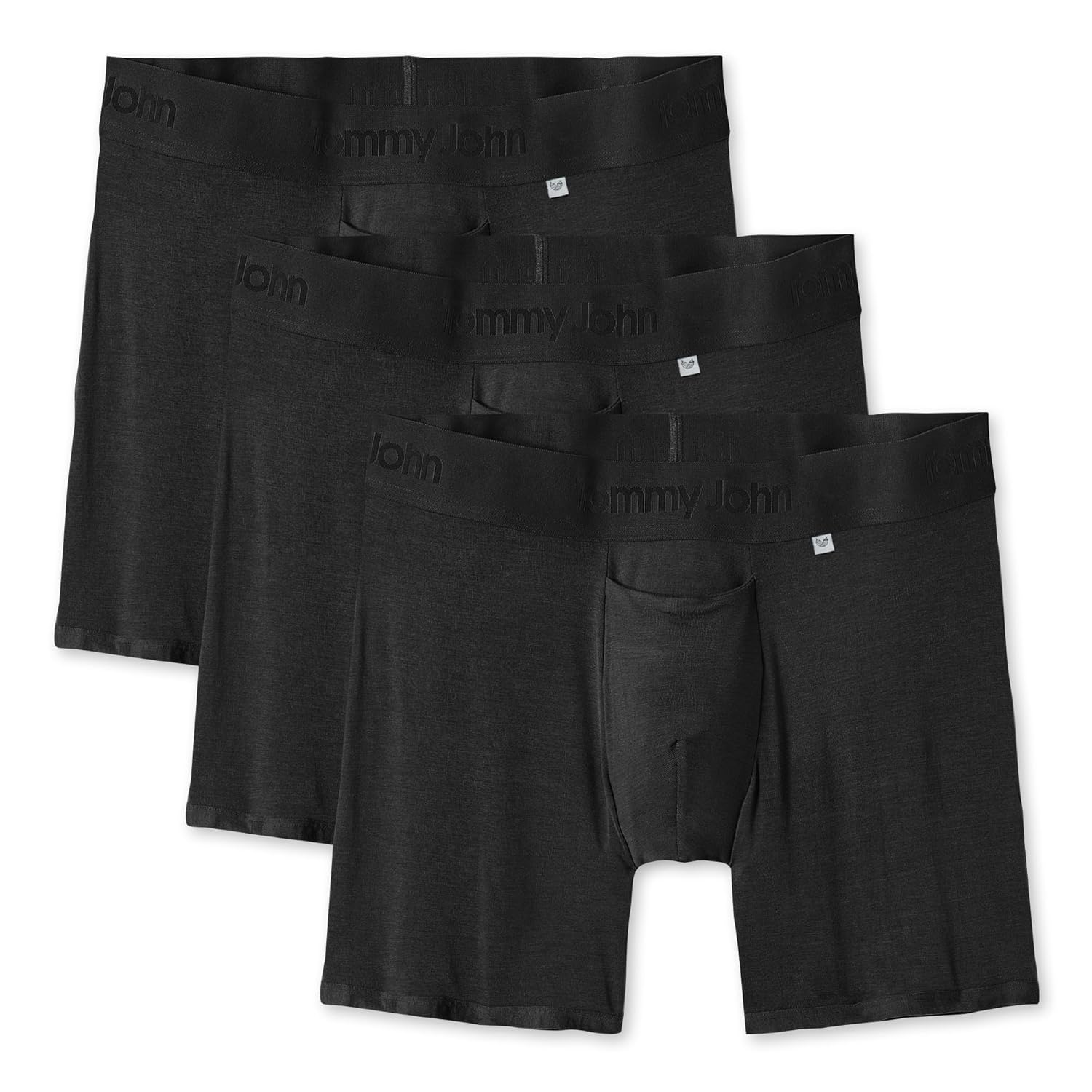 Tommy John Mens Mid-Length Boxer Brief 6 Underwear- Hammock Pouch for Support - Second Skin Fabric for Barely-there