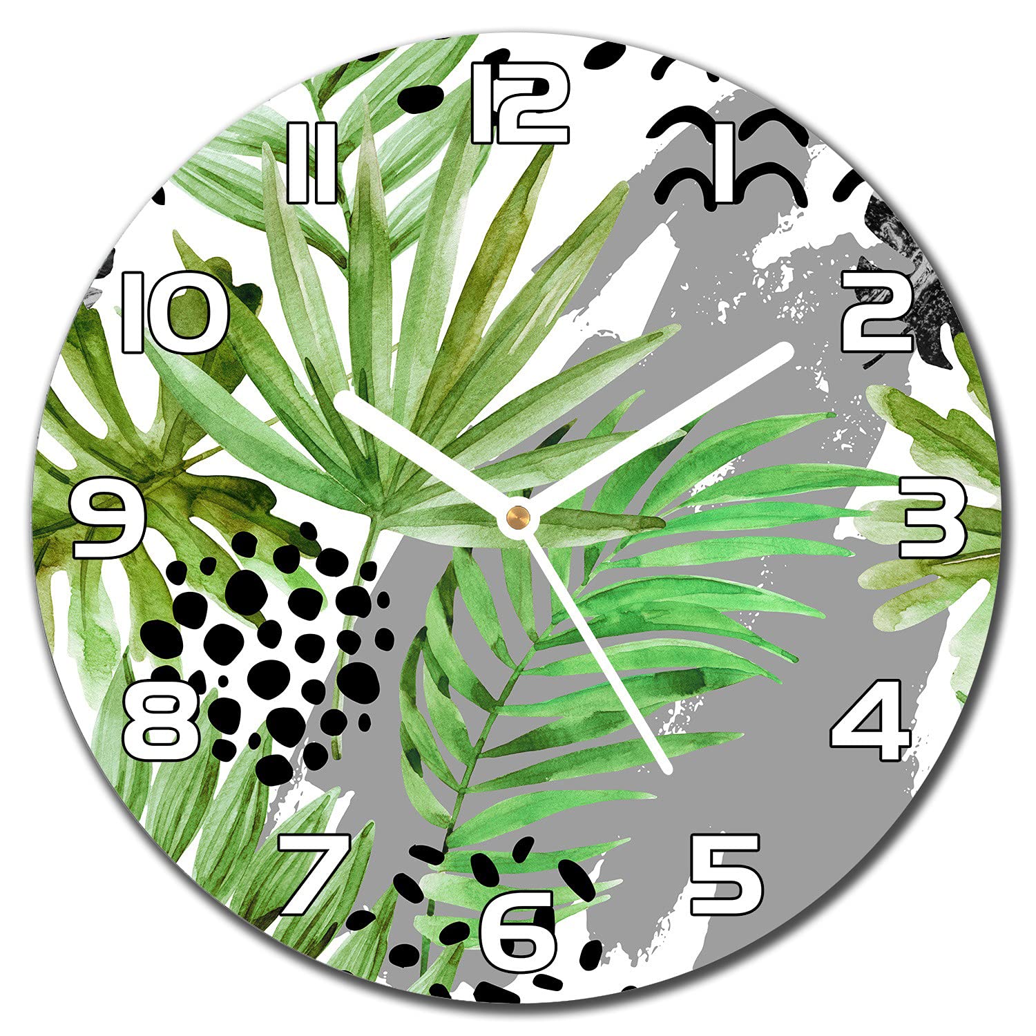 Horloge murale lisible aiguilles blanches en verre Coloray 30 cm