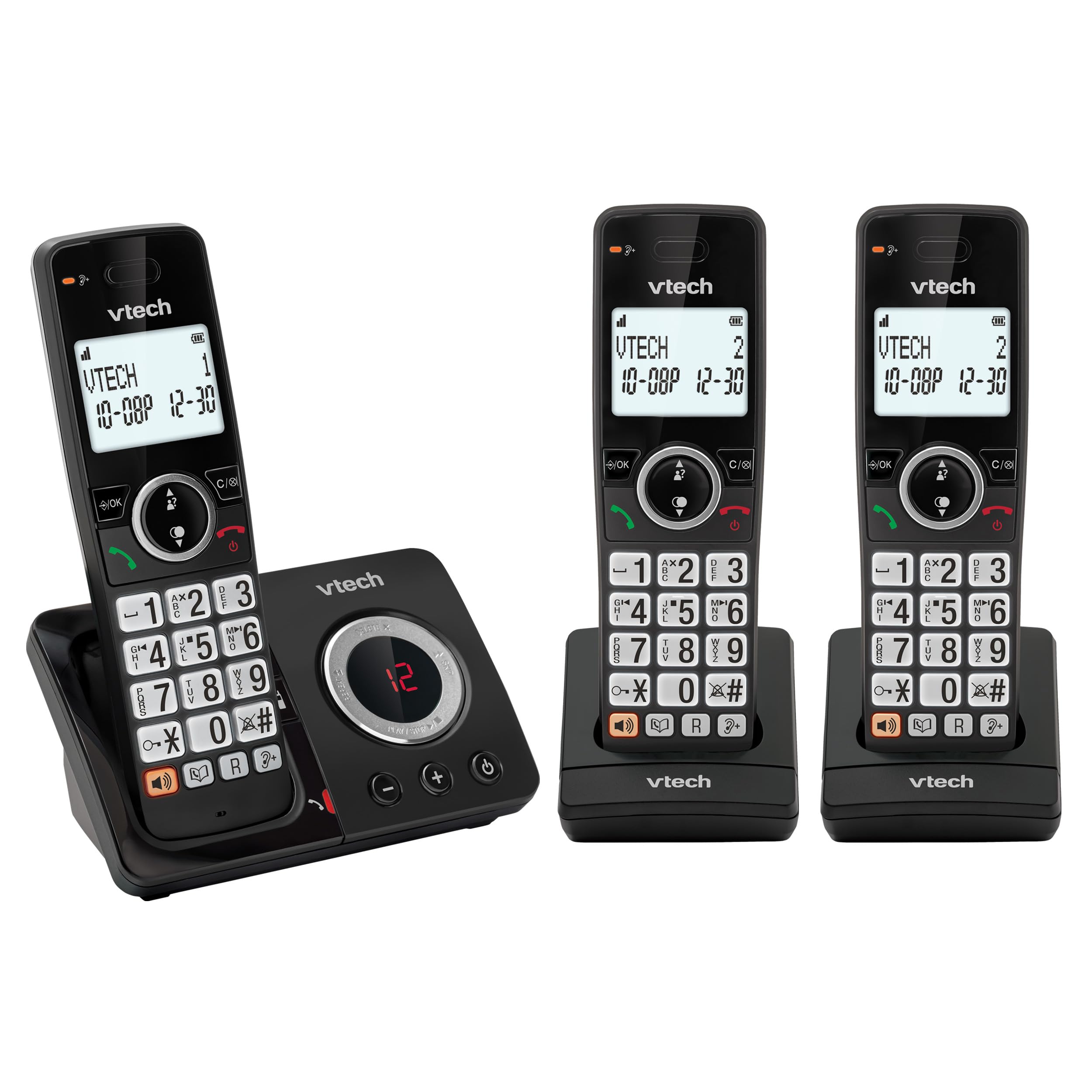 VTech EA5052 DECT Cordless Phone with Answering Machine,Nuisance Call Blocker, Volume Booster, Easy-to-Read Backlit Display, 18 Hours Talk-time, Handsfree Speakerphone, 3-Handset