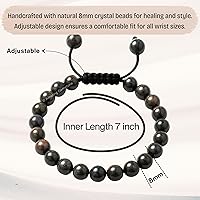 Vista 558 de Amazing Gemstone Crystal Bracelet for Women Men's Gifts - Protection Healing Crystal Bracelet - 8mm Gemstone Beaded Adjustable Bracelet Pulseras