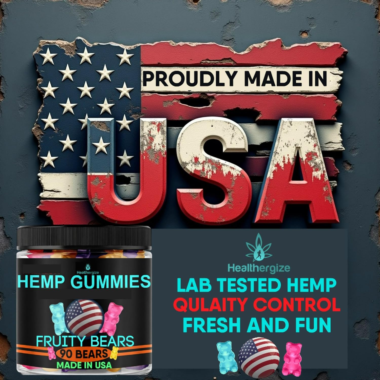 Hemp Gummies for Sleep-Support Calm Peace and Relaxation-Hemp Oil Gummy Bears Candy Edibles, Tasty Fruity Flavors-Made in USA-90 Ct.