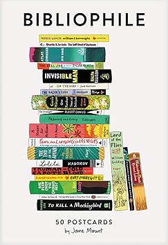 Bibliophile 50 Postcards Literary Postcards, Stationery Gift for Book Lovers