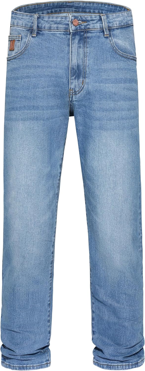 Men's Stretch Relaxed Fit Straight-Leg Jeans - Cowboy Cotton Fashion Comfort Flex Waist Denim Pants - Image 5
