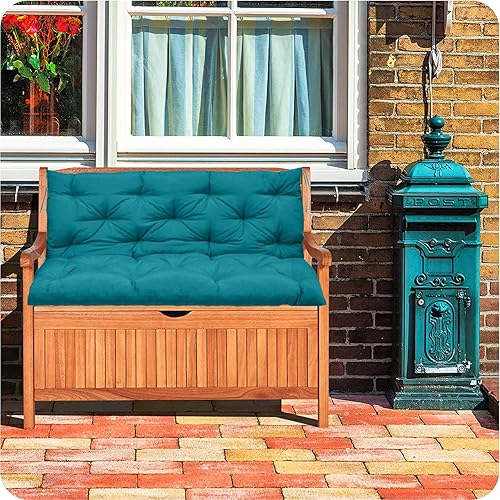 Miniatura 4 de Cojines de repuesto para columpio, cojín impermeable para columpio de porche, cojín de asiento de repuesto para 2-3 asientos con respaldo y lazos