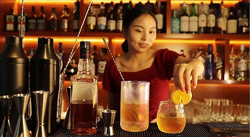 Miniatura 7 de Lexenic Kit de vasos mezcladores de cóctel de 18 onzas, cristal iridiscente y sin costuras, accesorio de camarero para hacer cócteles clásicos como