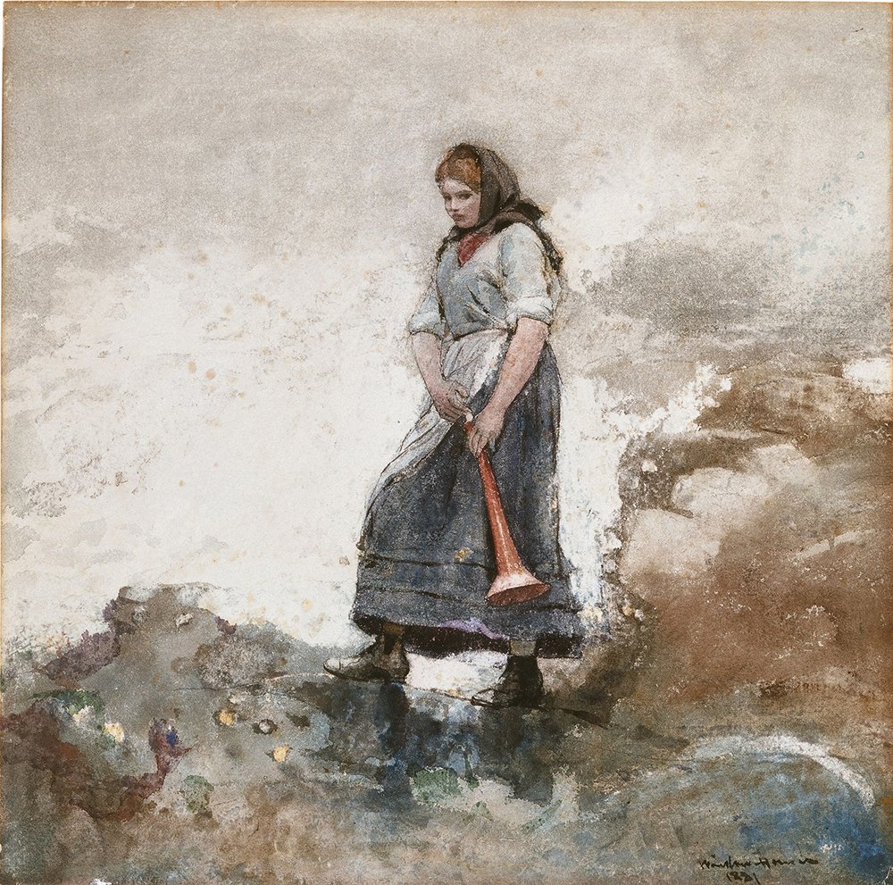 Art Winslow Homer Daughter of The Coast Guard grand cadre noir anti-reflet pour mur lumineux