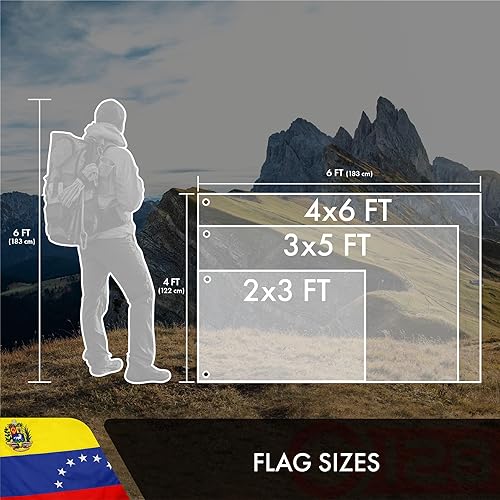 Miniatura 7 de G128 Bandera venezolana de 7 estrellas de Venezuela  4 x 6 pies  Serie Doble ToughWeave bordado de doble cara de poliéster 210D  Bandera de país,