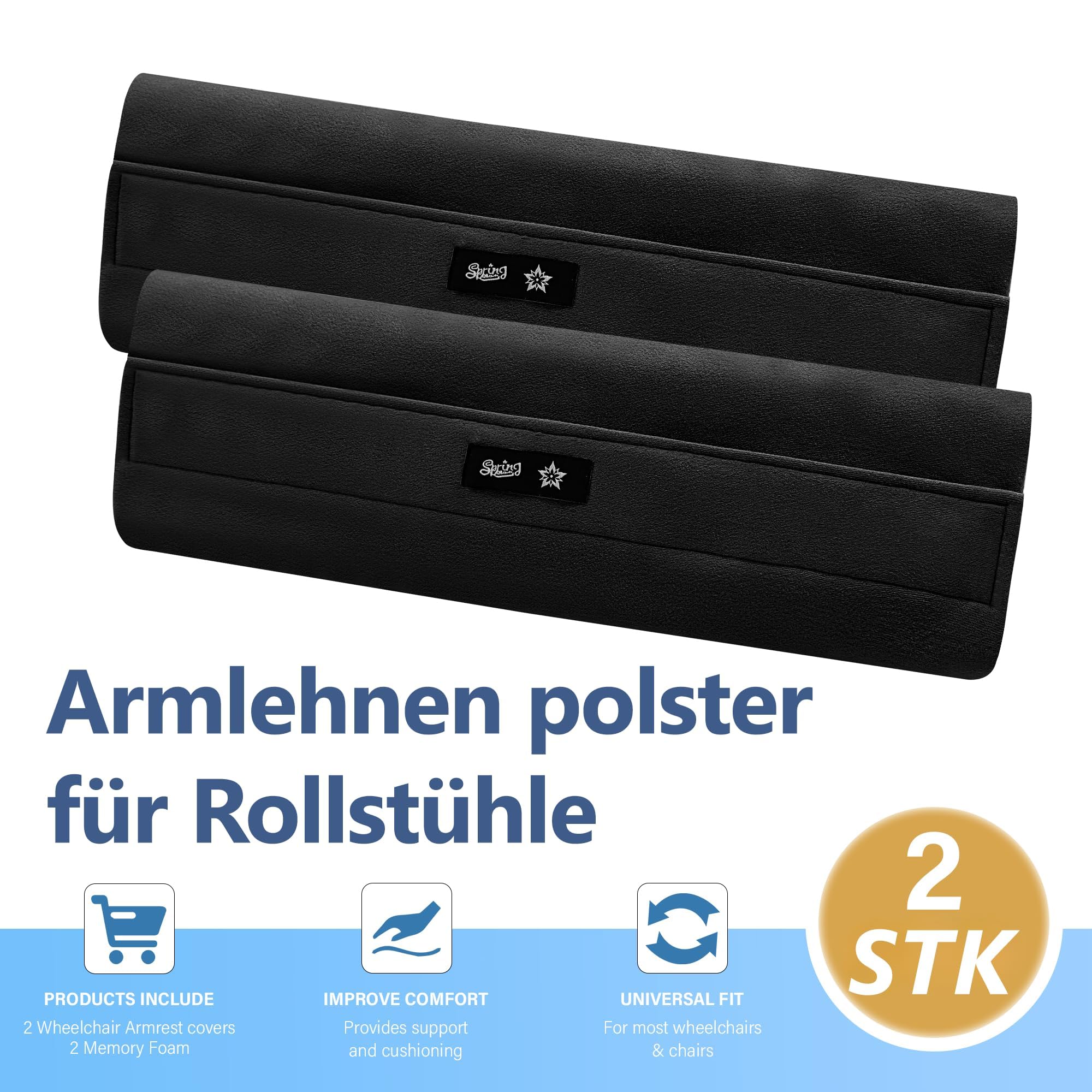 SPRING SEAON Ergonomische Armlehnen Kissen für Stuhl – Weiche Plüsch Armauflagen für Büro- und Gamingstuhl – Komfortable Stuhl Armlehnenpolster gegen Ermüdung