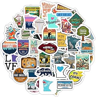 BulbaCraft Minnesota Stickers for Water Bottle and Laptop - State Souvenirs, Decorations & Gifts, Waterproof Vinyl Decals, Gifts for Women & Men