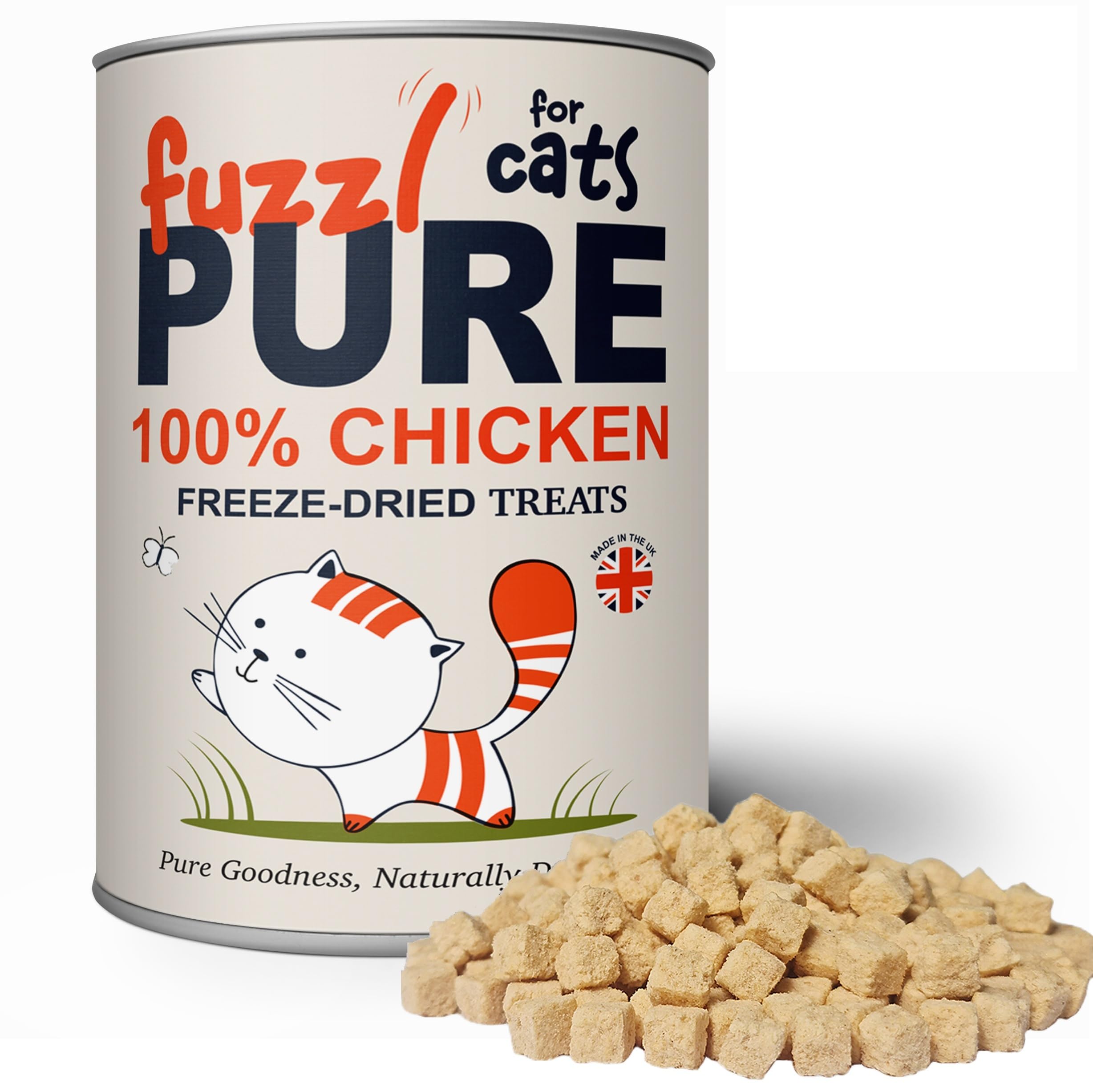 Fuzzl Pure Freeze Dried Chicken Breast for Cats – Jumbo 200g | Made in UK | Free Range Single Protein | Natural Food Topper & Training Treat | Healthy, High Protein Pet Treats for All Ages