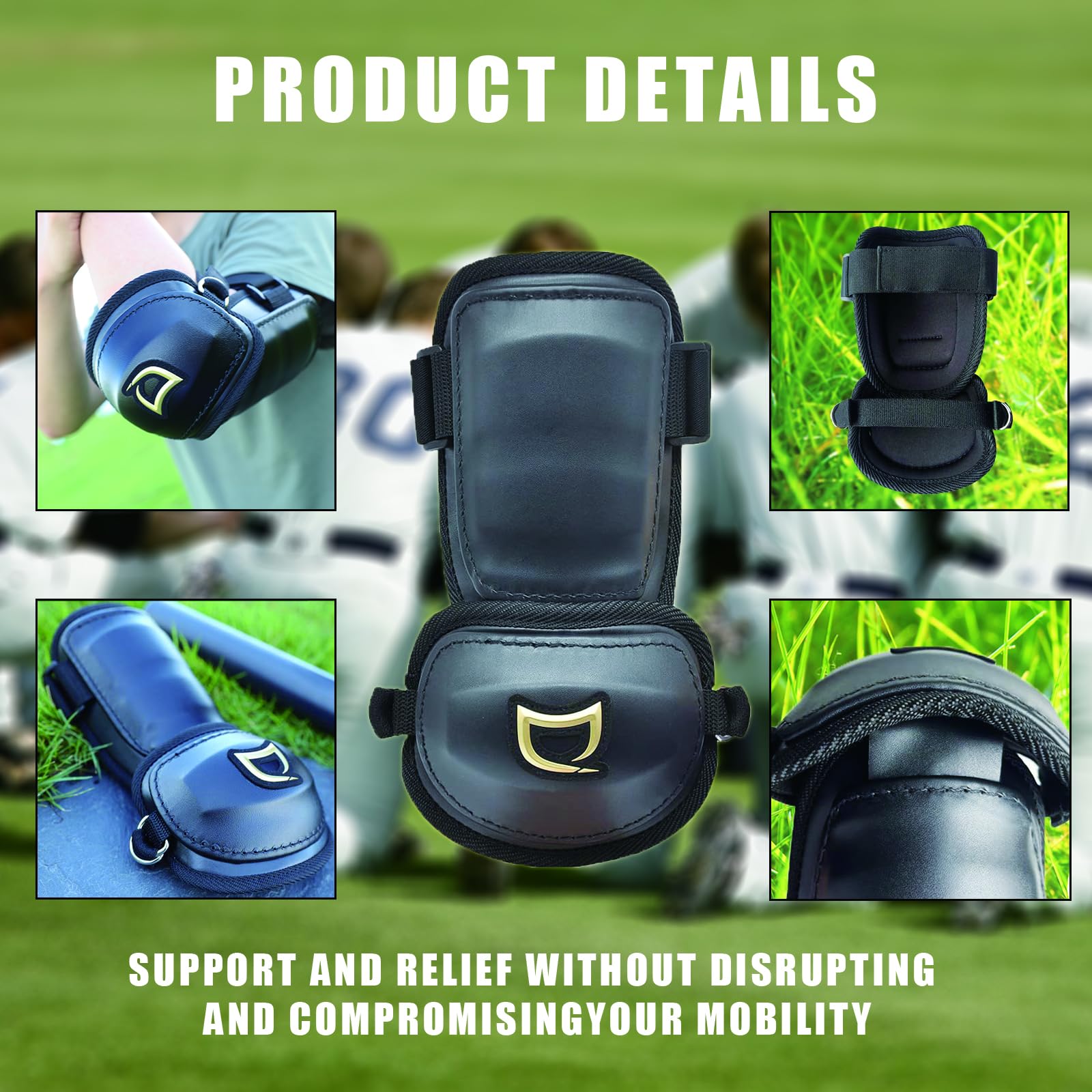 Exxact Sports Defender Coudière de baseball avec sangles réglables pour bats, softball, jeunes et adultes (noir, jeune