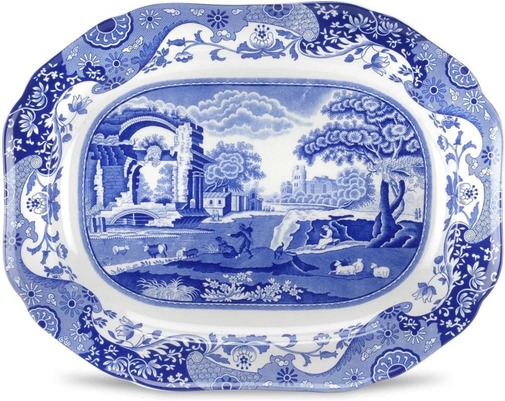 [Default] Blue Italian Dish 37Cm 14