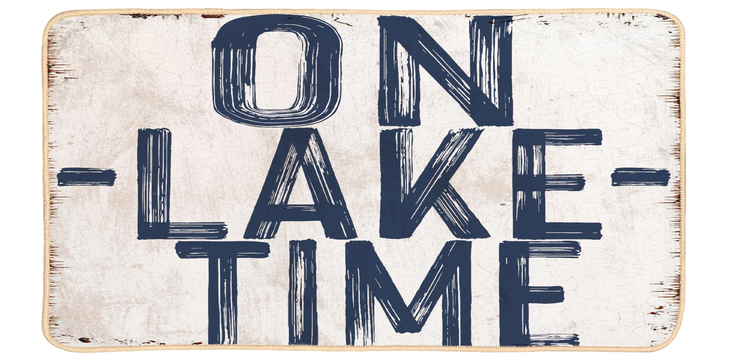 ETYZE Welcome Mat Lake Bath Mat Indoor Door Mat, On Lake Time Floor Mat for Lake House Decor, Gifts for Lake Lovers, 30 x 16 Inch