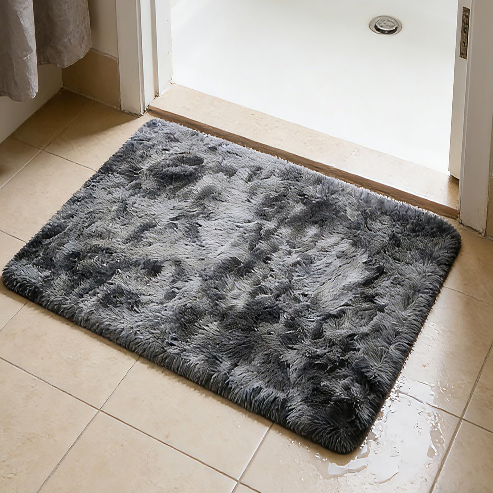 Tapis salon shaggy 180x270 cm gris foncé moquette chambre douillette