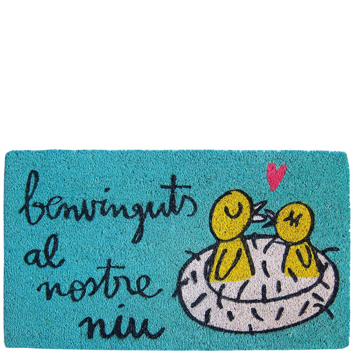 Laroom Zerbino Motivo Benvenuto a Nuestro Nido, Jute And Base Antiscivolo, Blu, 40 x 70 x 1.8 cm : Llenas Anna