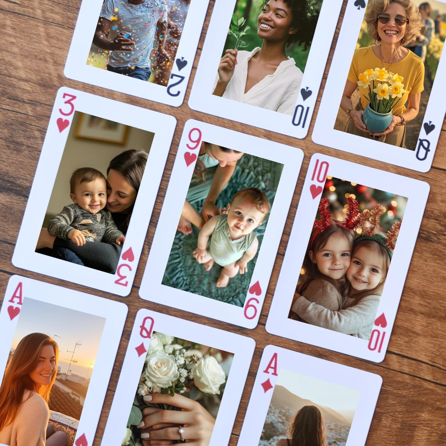 14 Photos-Custom Playing Cards, Personalized Playing Cards with Photos, Custom Deck of Cards, Memorable Photo Albums, for Parties